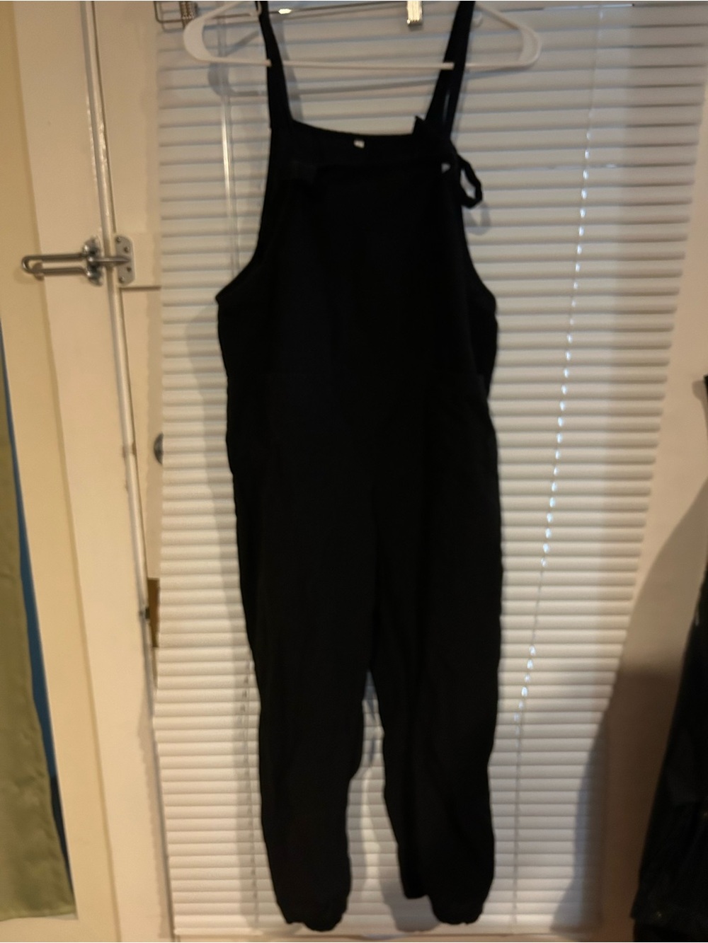 Black Linen Women's Overalls Jumpsuit